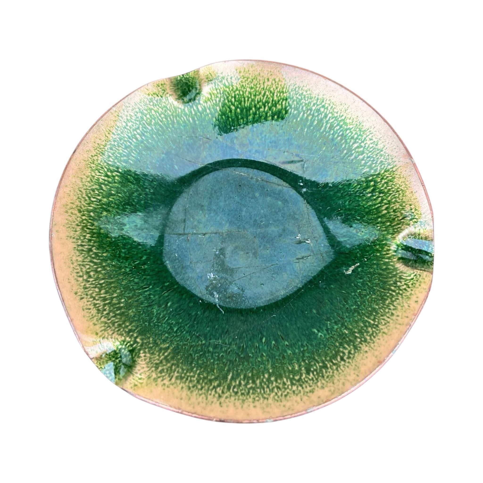 Enameled copper bowl plate, Germany, 1960s.