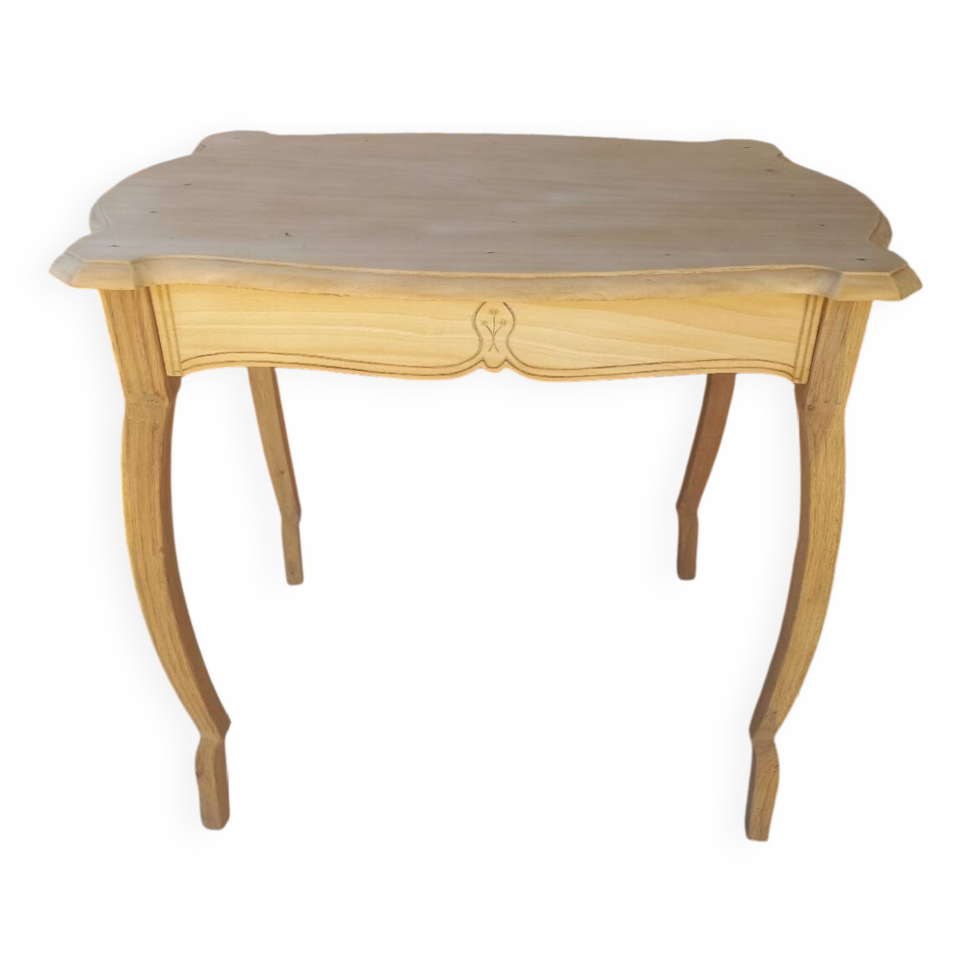 Small sandblasted wood desk table