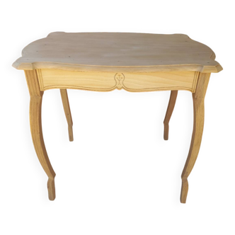 Small sandblasted wood desk table