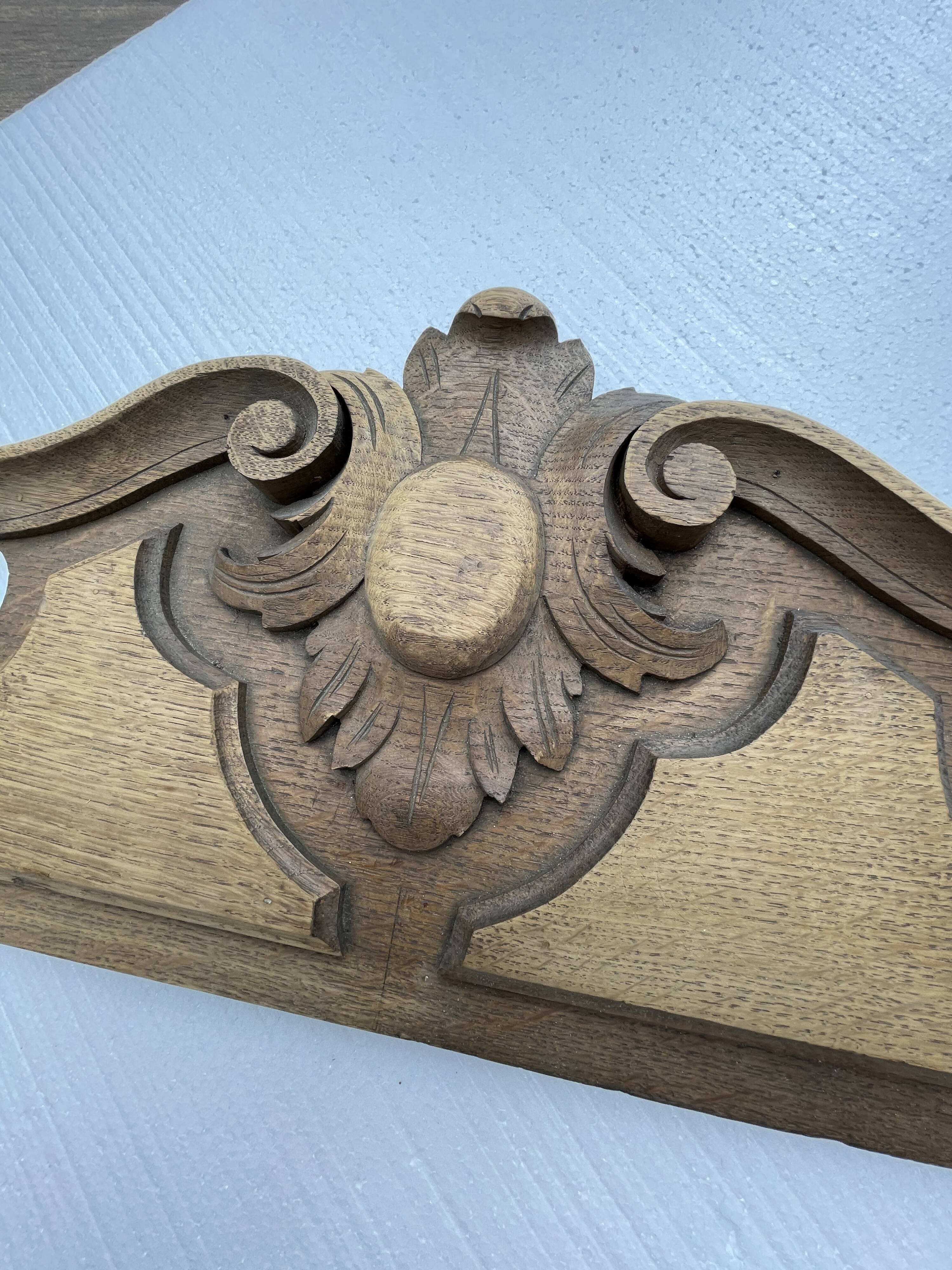 Carved wooden pediment