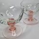 Pair of standing glass cups, 16 cm, pink