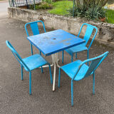 Set of 4 Tolix bistro chairs & table