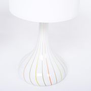 Pair of 1970s tall White Glass Table Lamps model "Candy" by Holmegaard