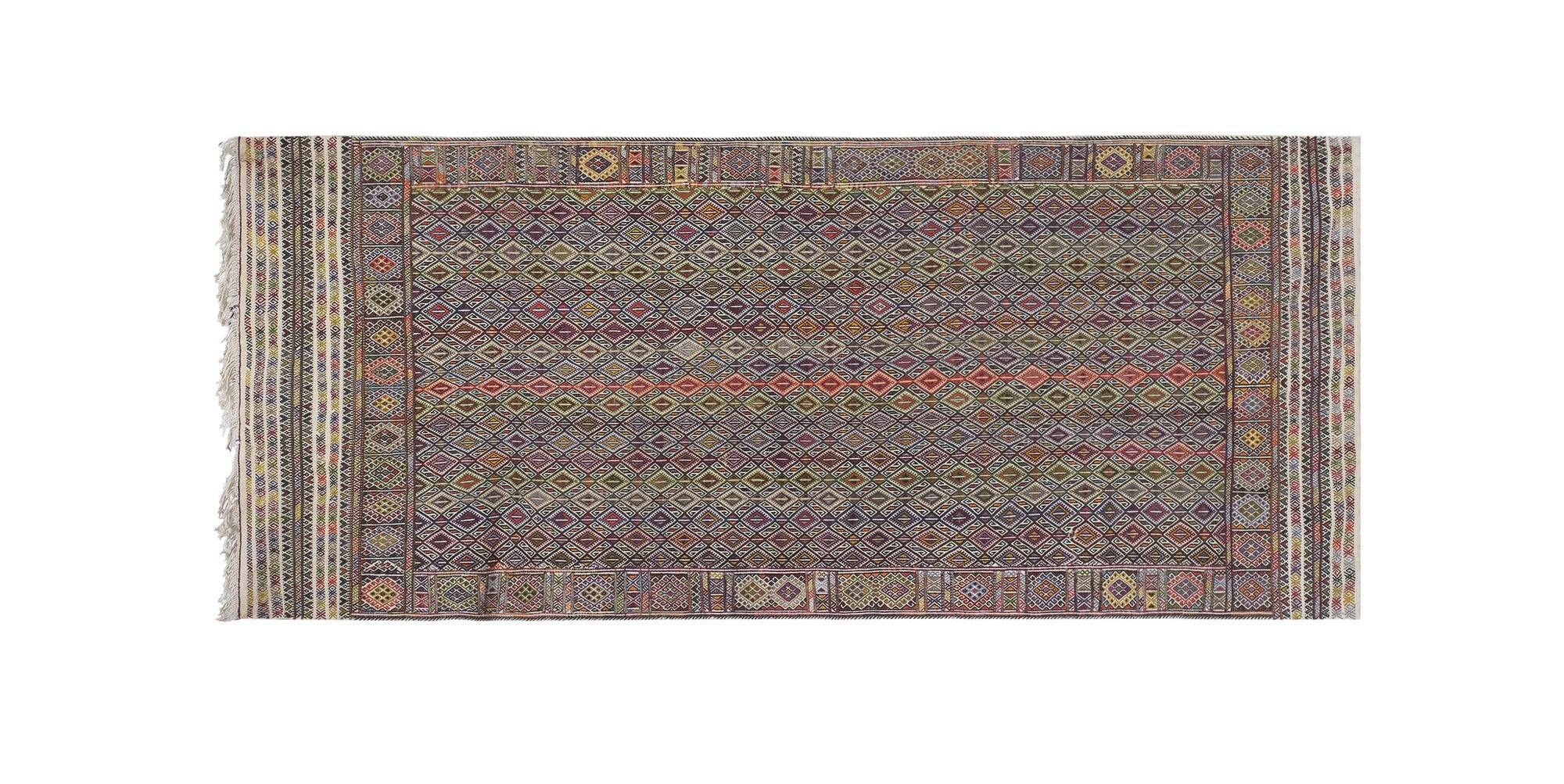 Vintage Turkish kilim handwoven 155x362 cm
