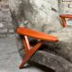 Vintage Scandinavian armchair 50'S in dyed beech and plush fabrics