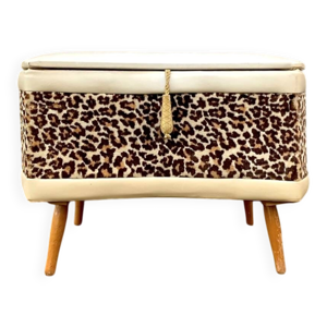 Tabouret coffre vintage - velours