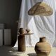 Small brutalist Indonesian footed pot H13 D15