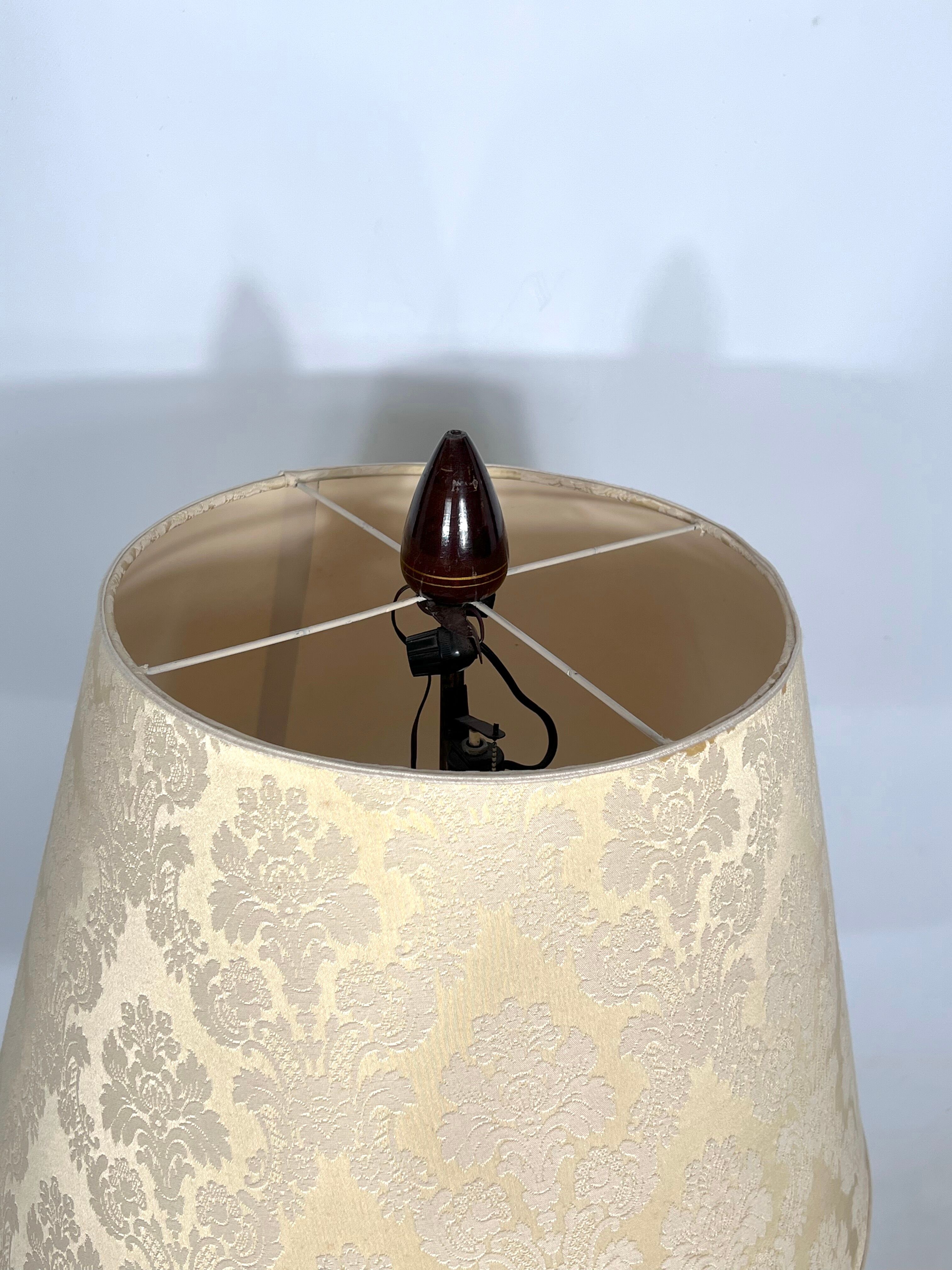 Wood tripod floor lamp, Italy, 1950s