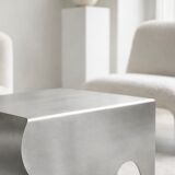 Contemporary Sculptural Stainless Steel Side Table, Minimalist Design