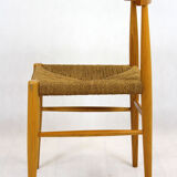 Vintage Czech straw chairs, 1960s, set of 4