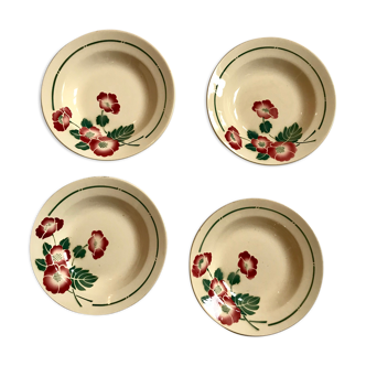 Lot de 4 assiettes creuses St Amand