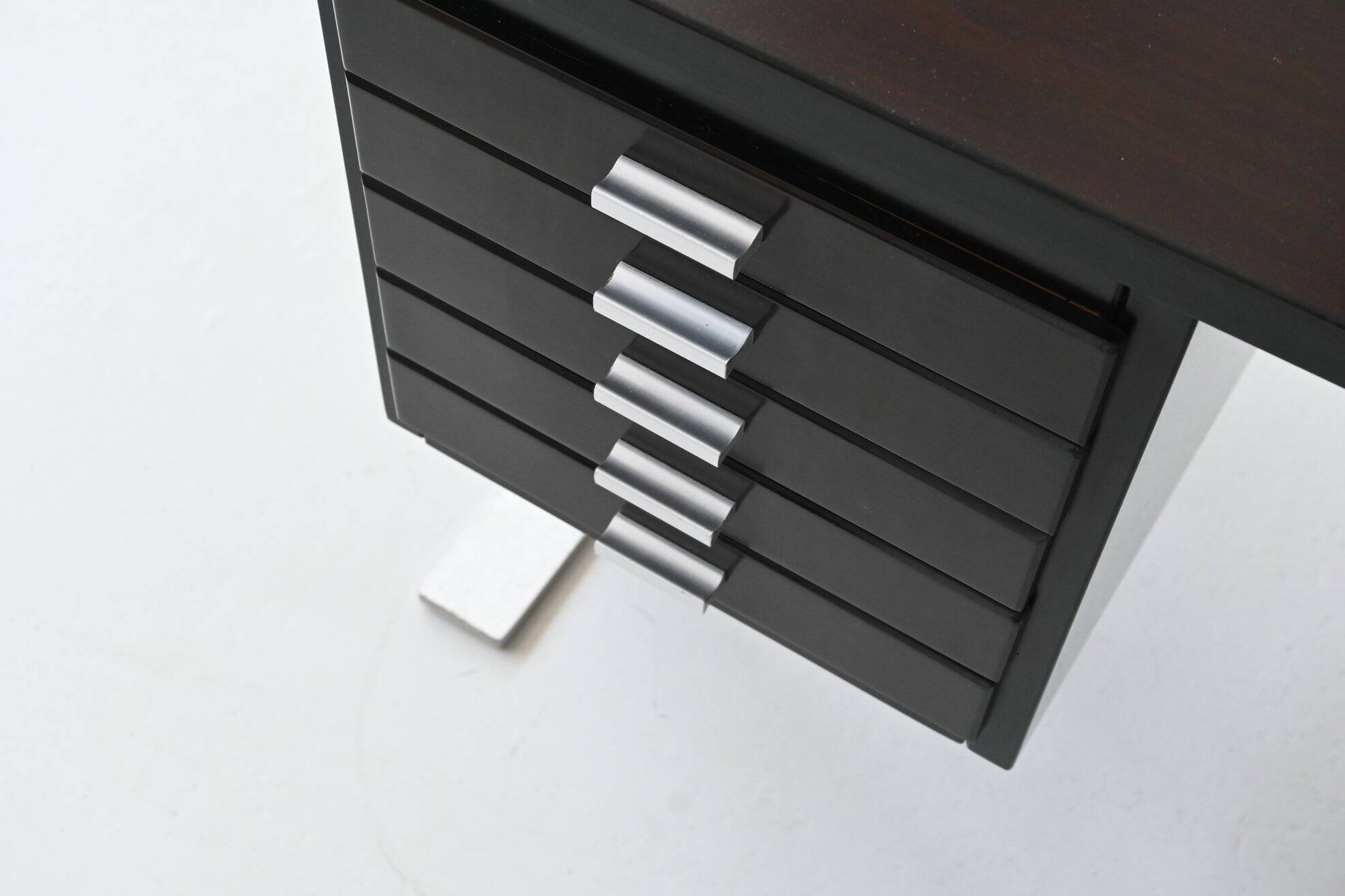 Abbondinterni executive corner desk in Mahogany Italy 1970