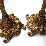 Pairs of Louis XV style gilded bronze candlesticks