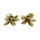 Pair of brass flower candle holders