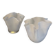 Duo of vintage handkerchief vases in glass paste