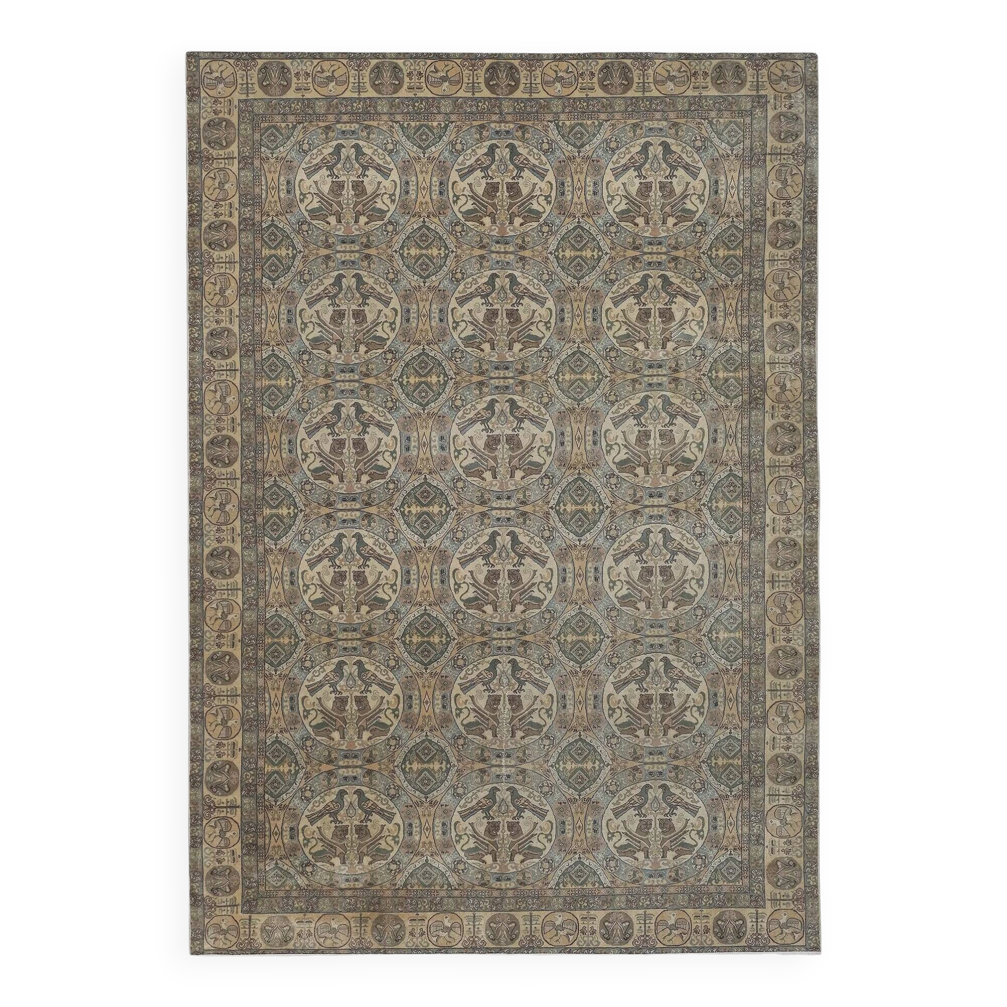 Vintage Turkish carpet handmade 194x276 cm