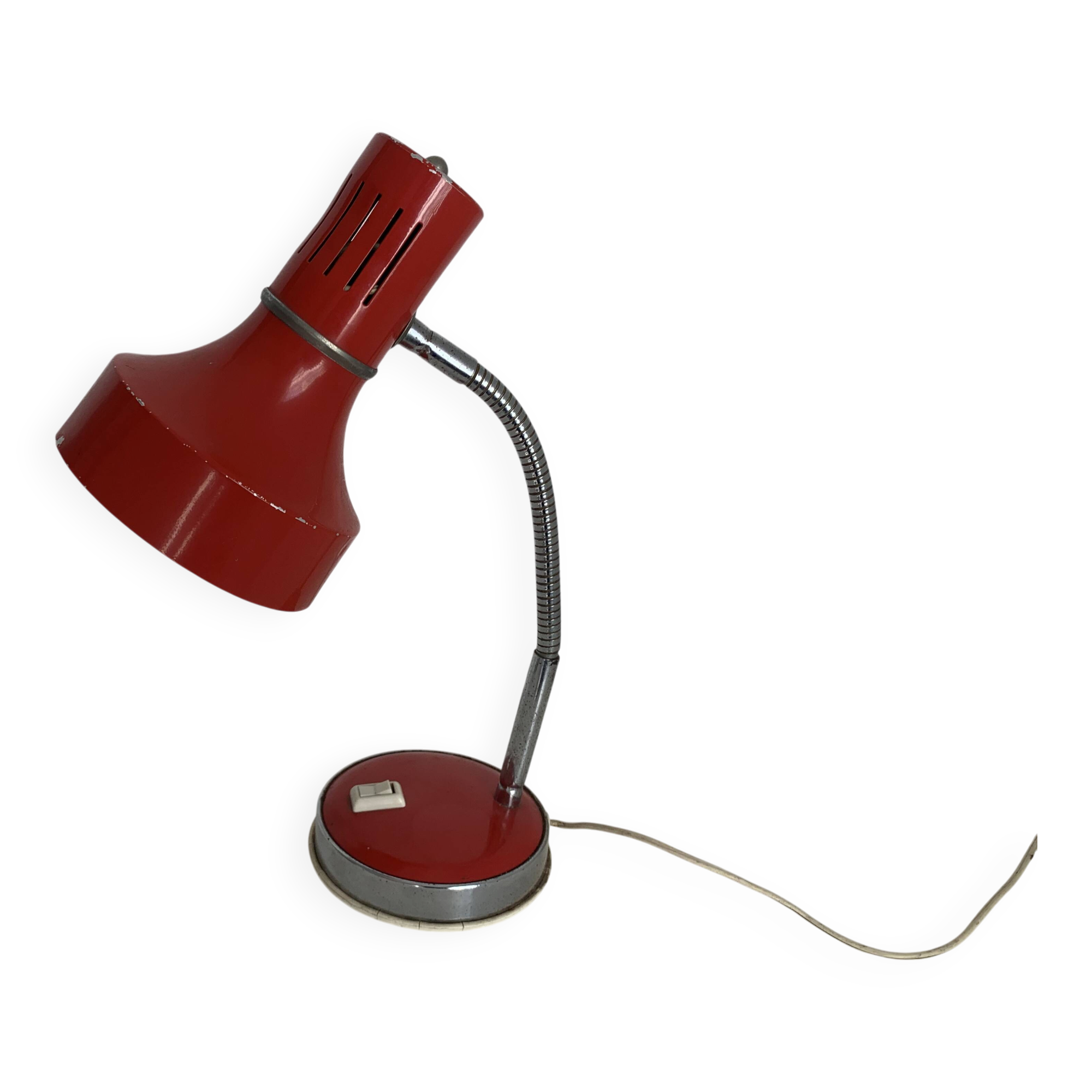 Vintage 1960s desk lamp Veneta Lumi Italy red - 35 cm