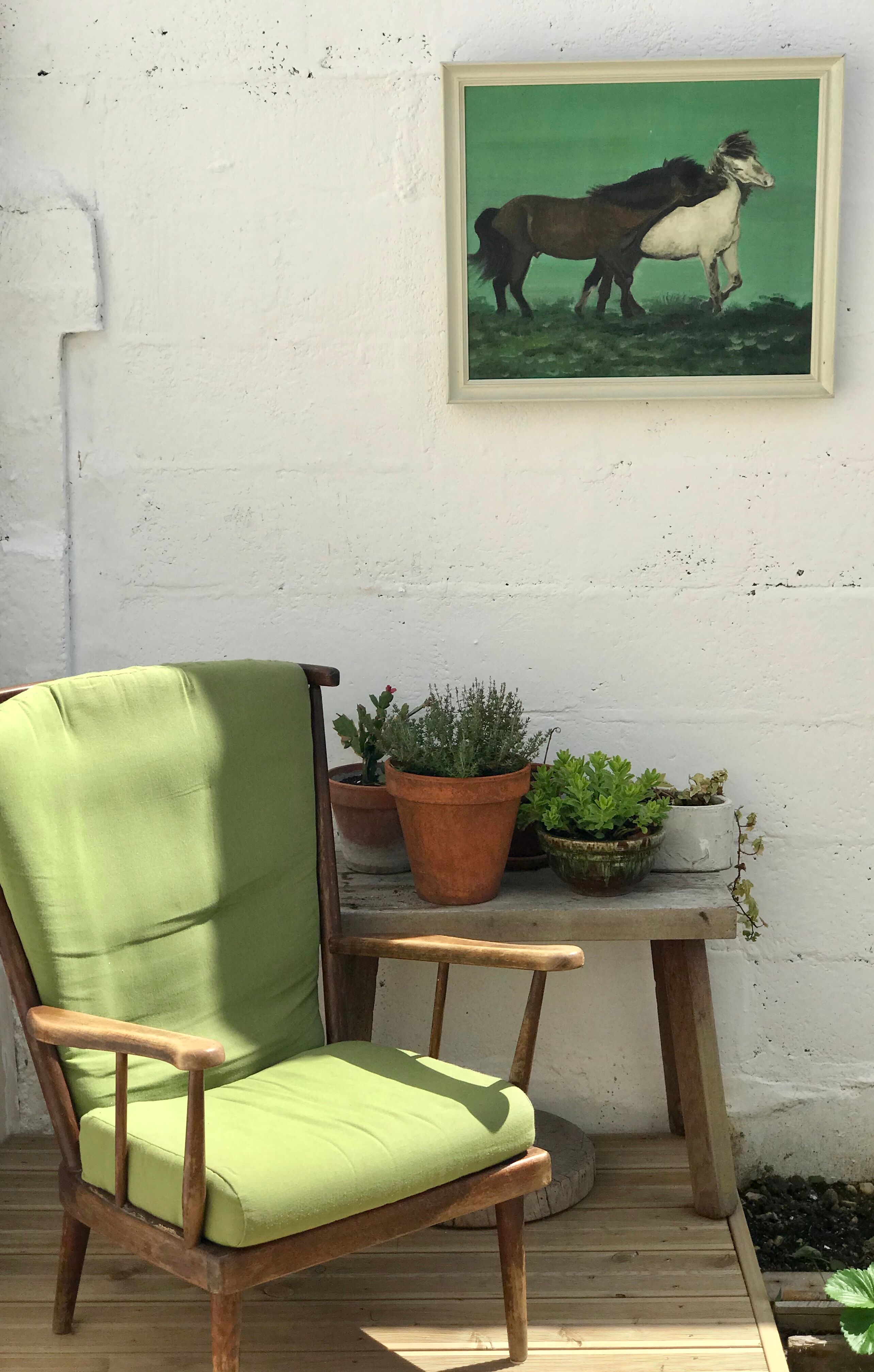 Vintage horses painting