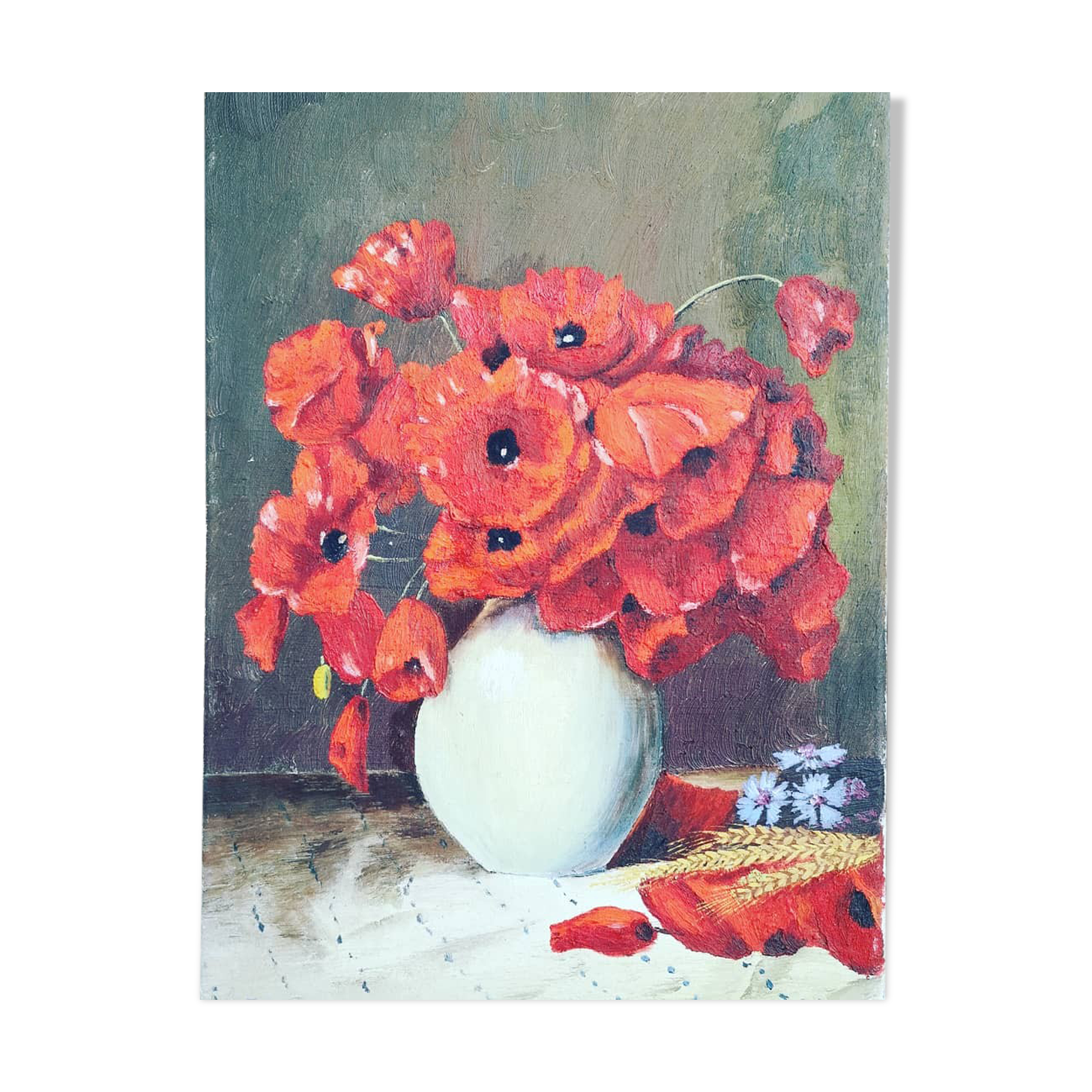 Huile sur toile bouquet de fleurs
