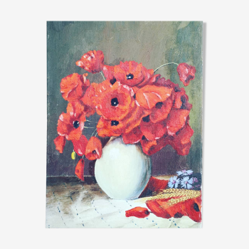 Oil on canvas bouquet of flowers