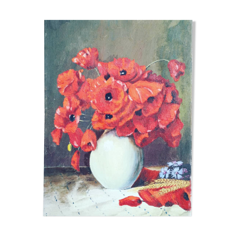Oil on canvas bouquet of flowers