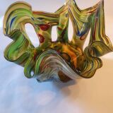 Large Makora handmade glass vase from the 70s