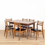 Scandinavian dining set, extendable table + six chairs - 197