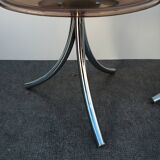 Pair of designer altuglas chairs, chrome base, vintage 1970