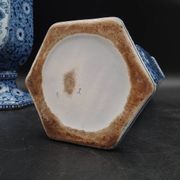 Antique 19th century Delft pair of hexagonal vases - Petrus Regout Maestricht