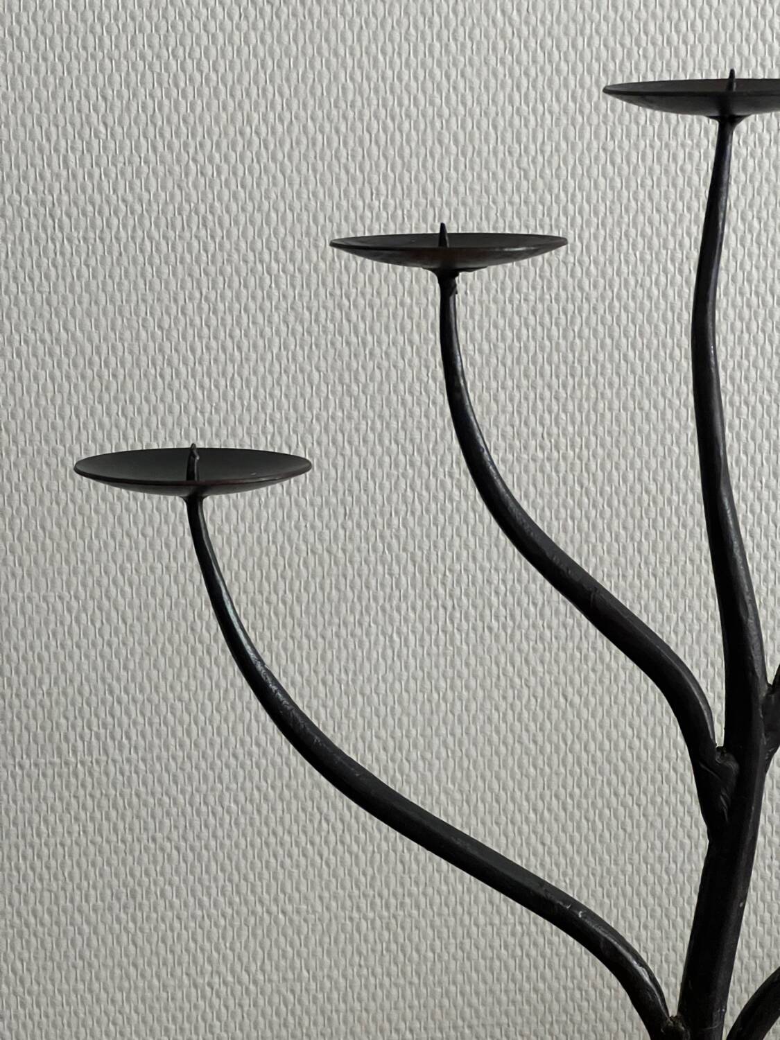 Brutaliser 5-branched mid century wrought iron candlestick – unique piece