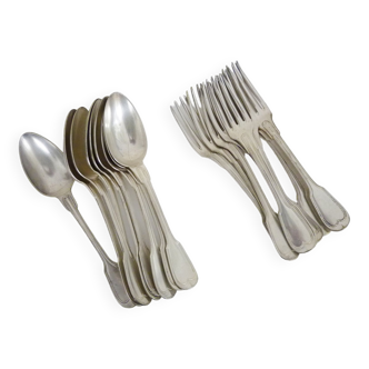 9 forks and 9 spoons christofle felix freres in silver metal