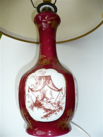 Porcelain table lamp from France Japanese decoration