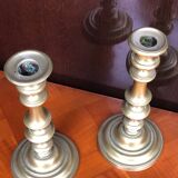 Pair Of Brass Candlesticks & Candlestick