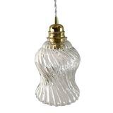 Vintage portable lamp in electrified chiseled glass to nine