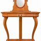Coiffeuse Console en merisier avec miroir ovale orientable
