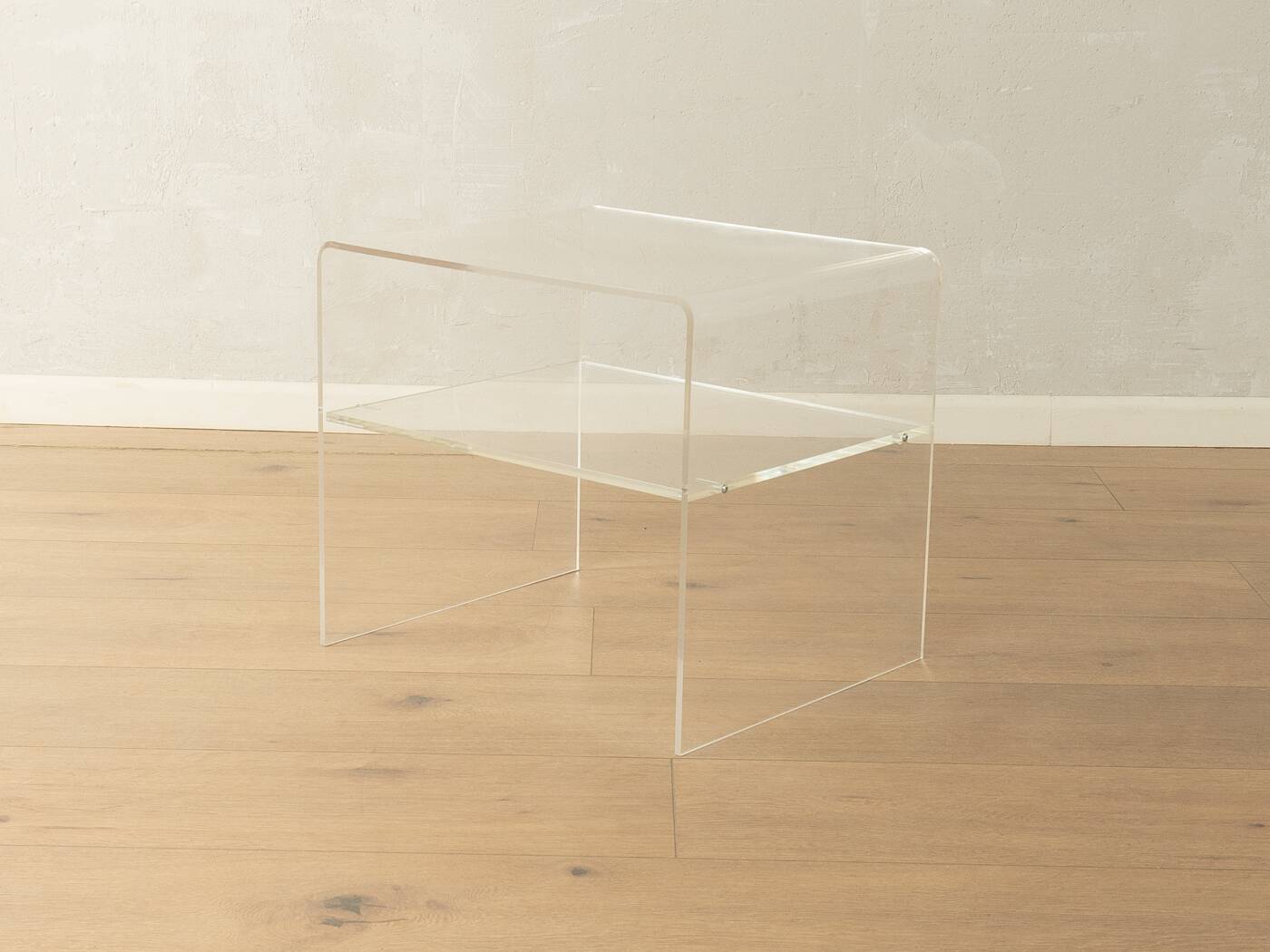 Minimalist side table from the 1960s made of acrylic glass