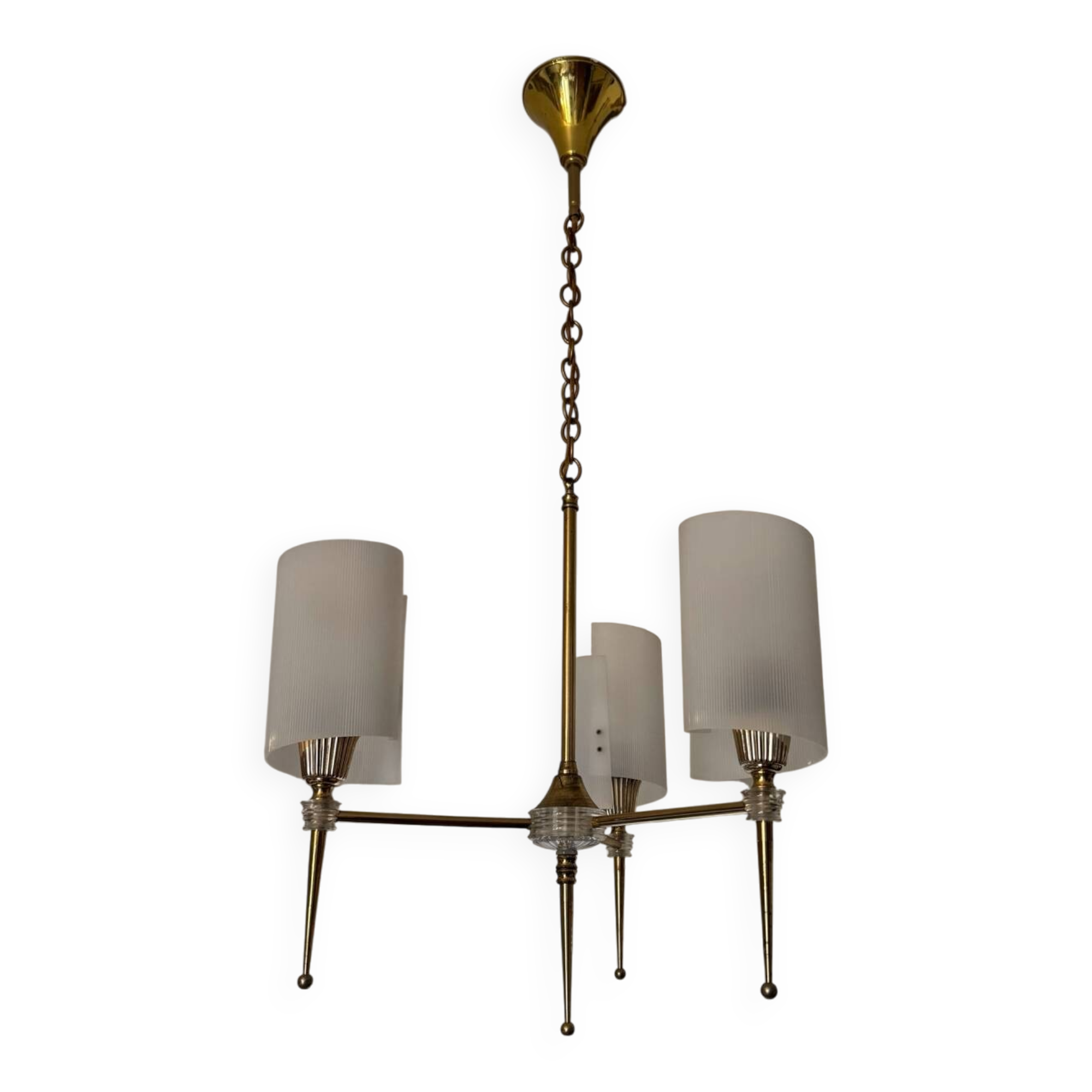 60s brass perspex chandelier