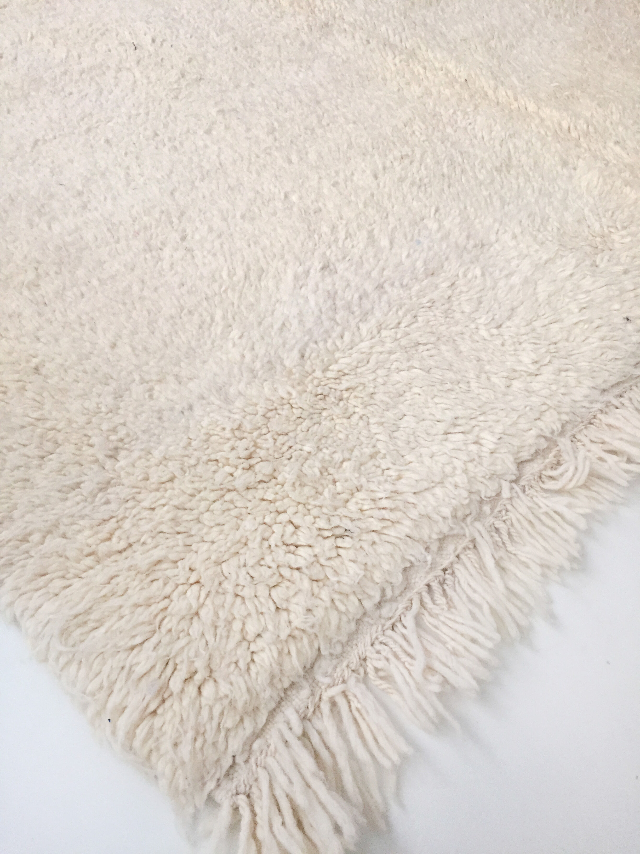 Moroccan Berber carpet Beni Ouarain ecru uni 243x184cm