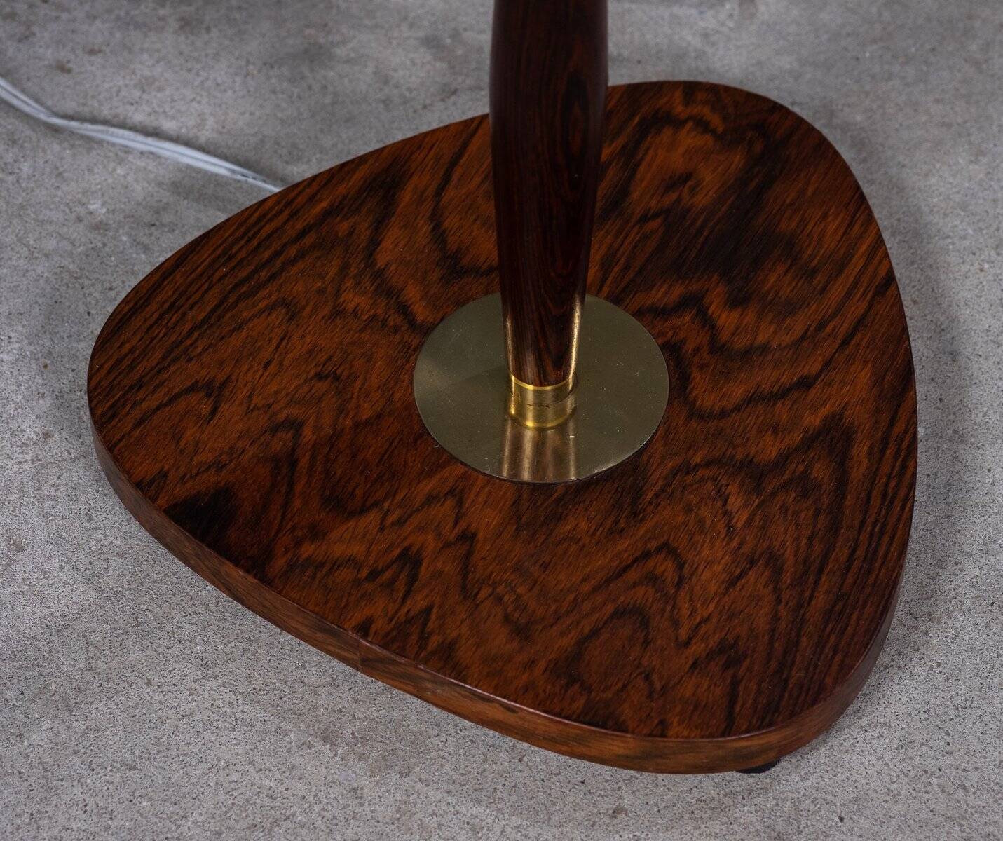 Mid-Century Floor Lamp in Rosewood and Brass, Denmark, 1960s