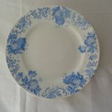 Large old dish FAIENCE 468112 Saint Amand Hamage FLLEUR blue snowball