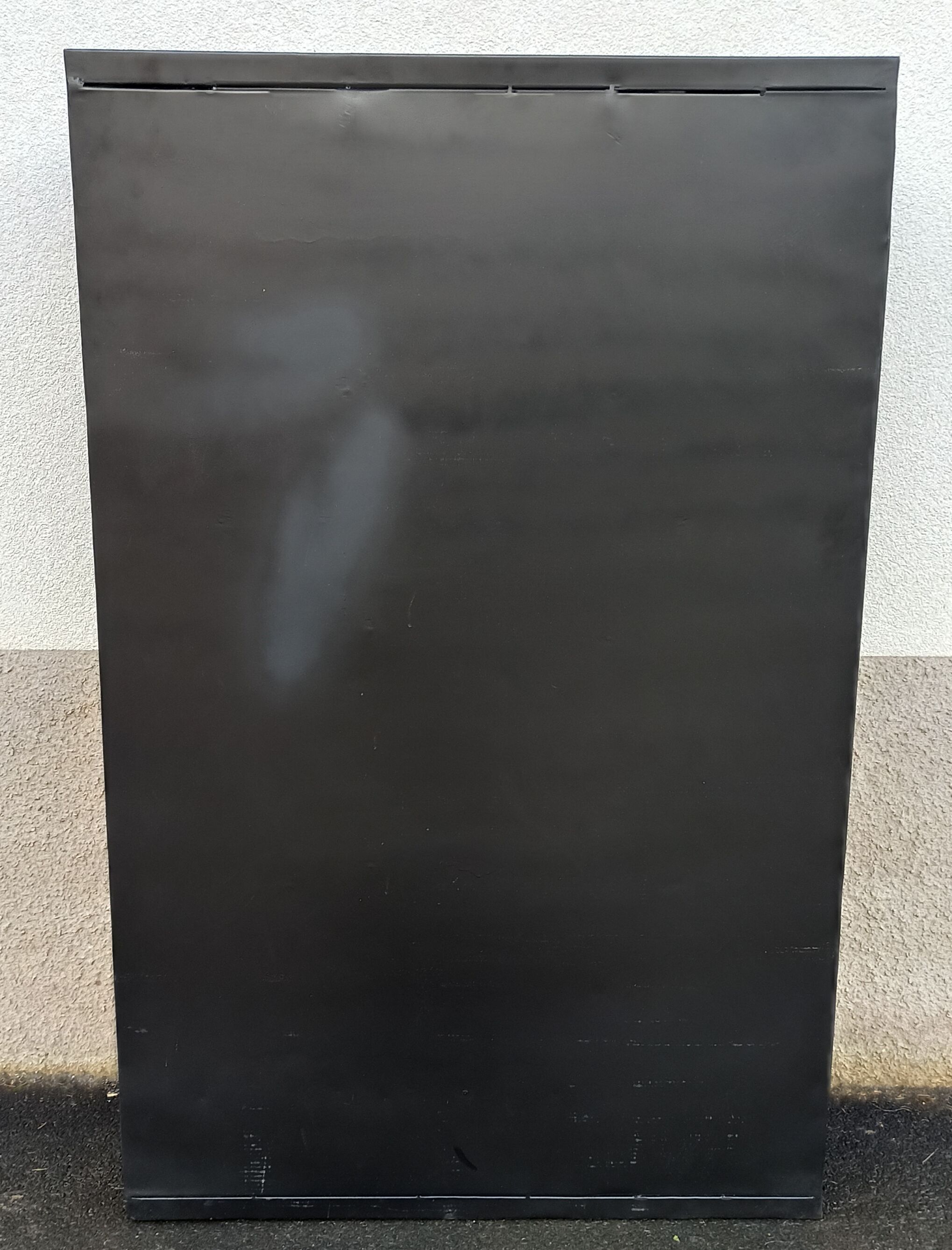 Black metal cabinet 2 doors and shelves