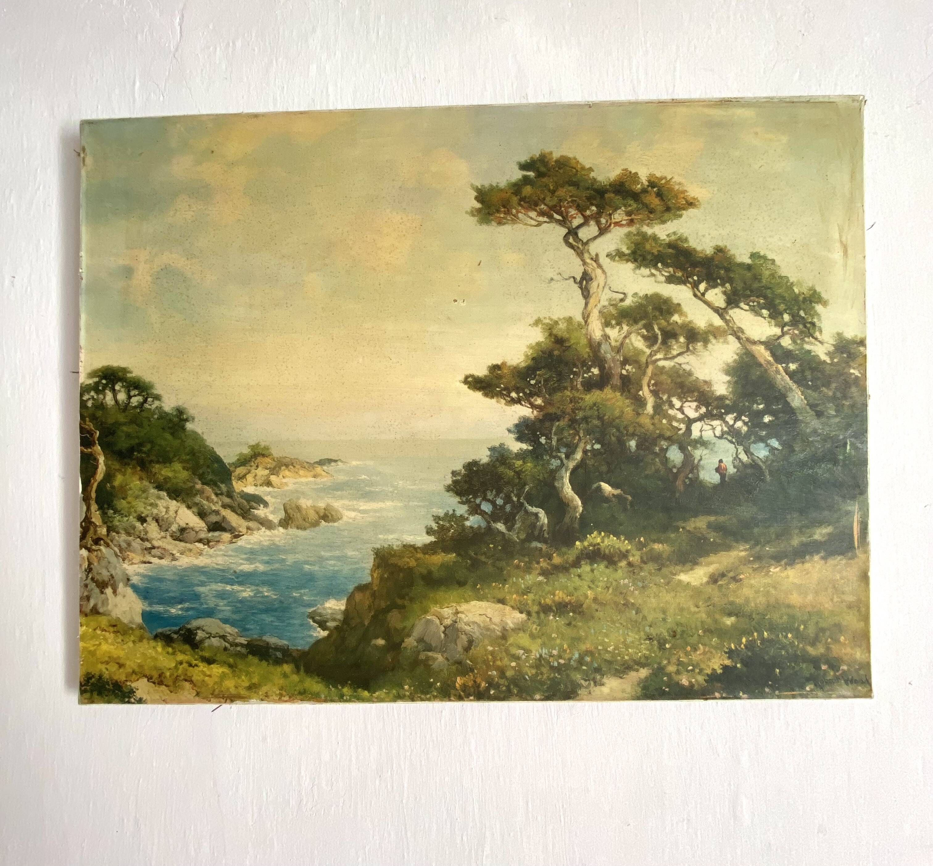 Tableau ancien impression d'art , paysage  Robert Woods 79x61 cm