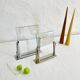 Duo of Art Deco photo frames in silver metal with beveled glass