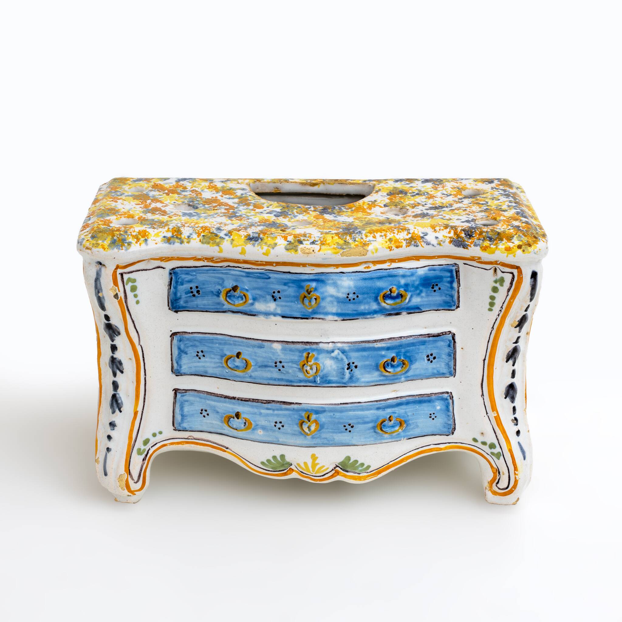 Second Half 18th Century France Shaped Planters "Commode" Nevers Manufactur