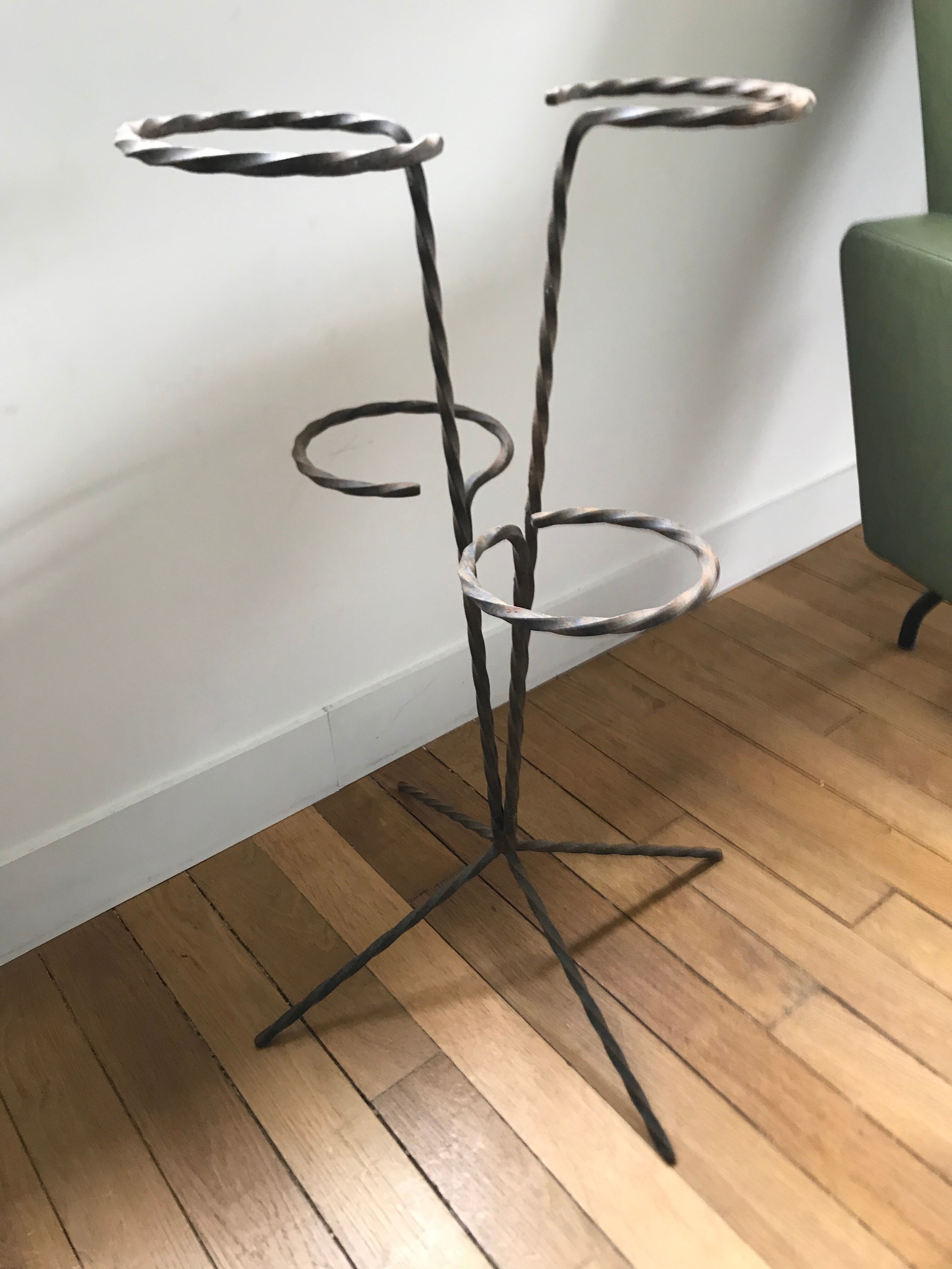 Wrought iron plant holders