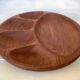 Scandinavian-style teak tray with compartments