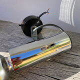 Pair of chrome metal wall lights from the 1970s.