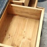 Furniture with drawers waxed pine above black top three tablets furniture of trade