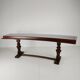 Solid English oak dining table – 20th century with beautiful grain & patina