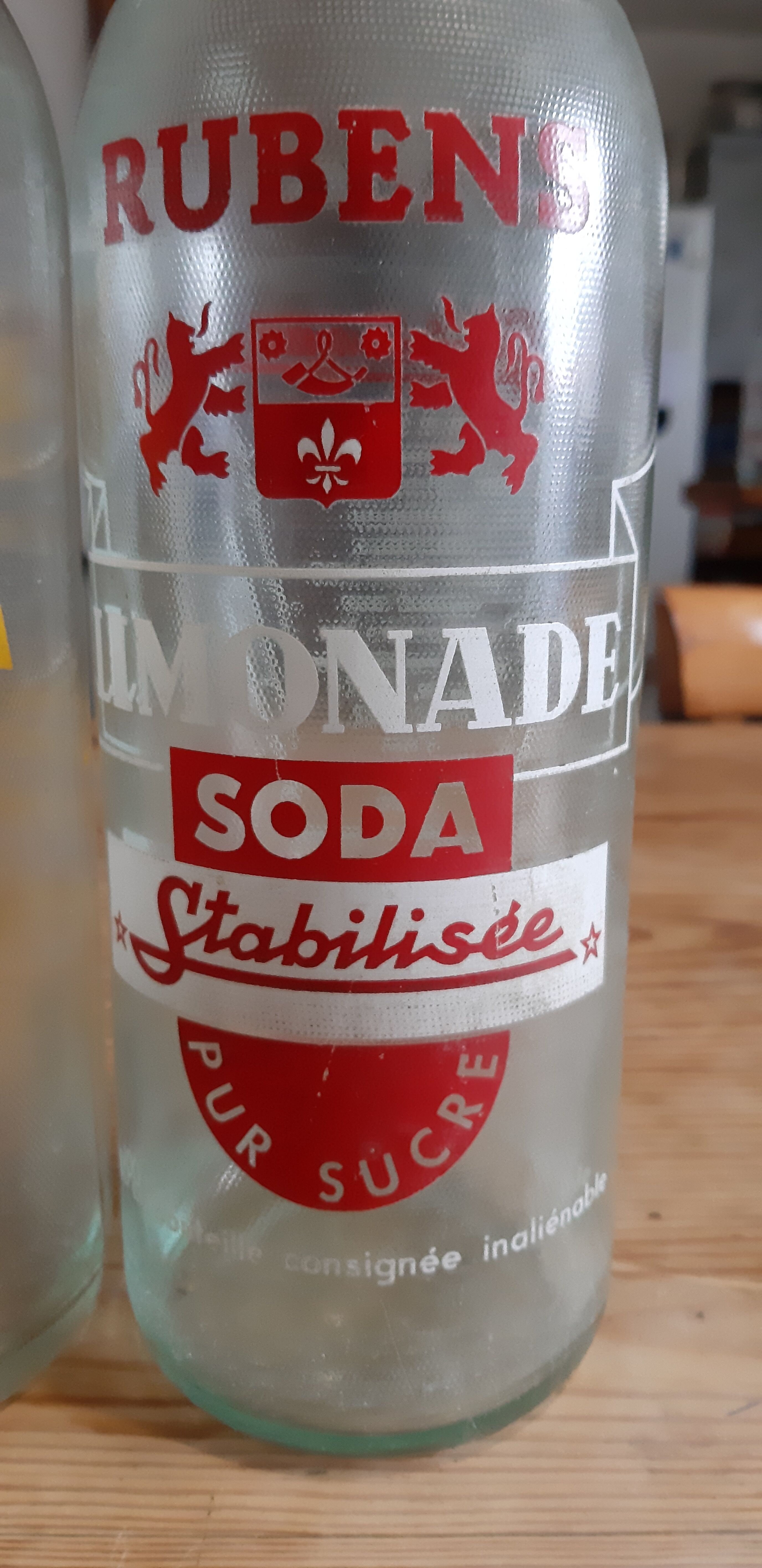 2 bottles of vintage lemonade from the 50s in glass